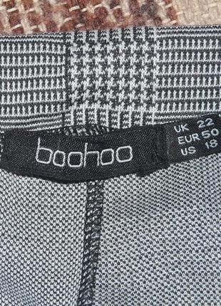 Вільні штани з лампасами boohoo  клітинка  візерунок гусячі лапки3 фото