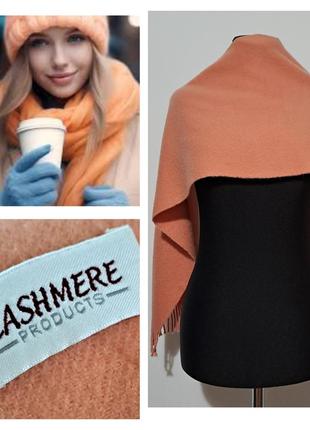 100% кашемир роскошный персиковый кашемировый шарф с бахромой1 фото