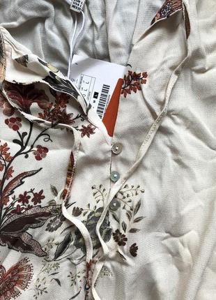 Блуза ніжна вінтажна з квітками stradivarius класична з бірками6 фото