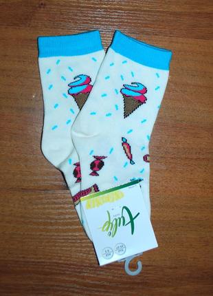 Демісезонні шкарпетки бросс bross 1-3, 3-5, 7-9, 9-11 морозиво ріжок1 фото