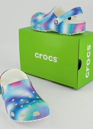 Крокс класік клог мульті білі crocs classic solarized white / multi5 фото