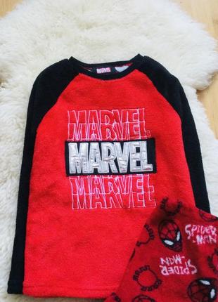 7-8 років, 128 зріст. primark marvel. галогенова нашивка пухнаста флісова піжама зі штаніками на ман3 фото