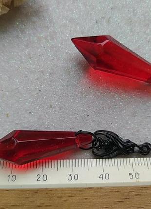 Серьги невеста дракулы красные кристаллы вампир летучая мышь5 фото