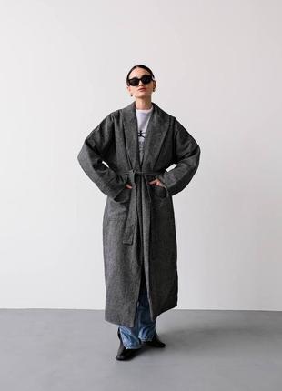 Пальто под пояс на запах пальто кимоно9 фото
