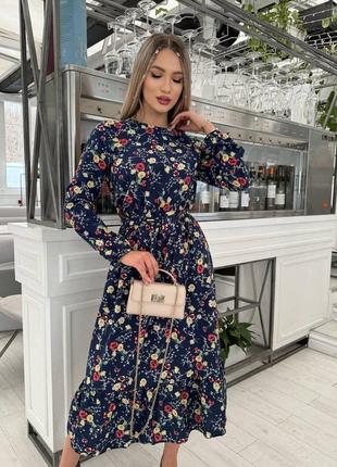 Платье миди с поясом