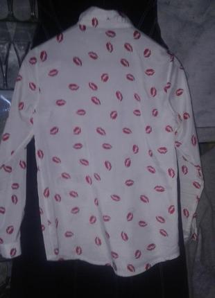 Блузка рубашка сорочка принт губы wu wang wo5 фото