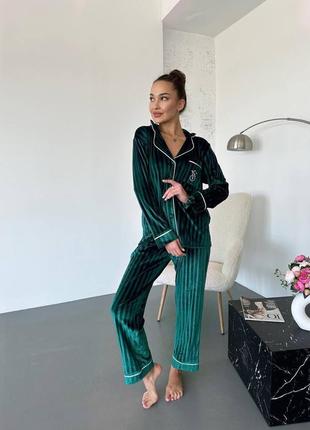 Женская пижама бархат❤️ одяг для дому victoria's secret