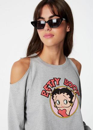 Лонгслив jennyfer betty boop с открытыми плечами, xs/s/m3 фото