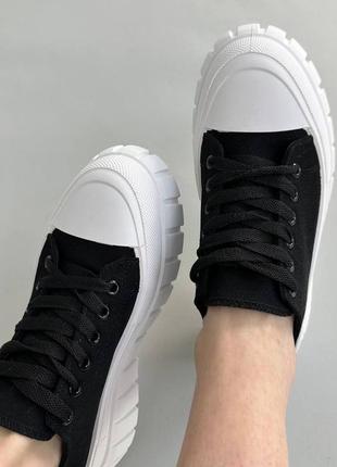 Черные джинсовые кеды на высокой подошве текстильные кеды джинс