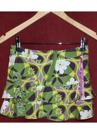 Льняна яскрава спідниця