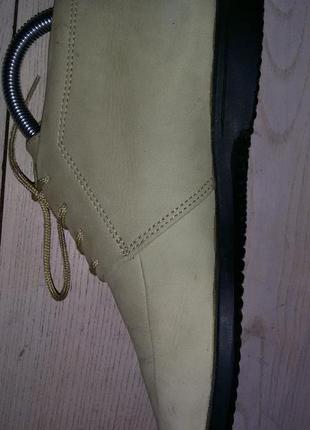 Нубуковые бежевые ботинки ecco размер 37 ( 23,7 см).6 фото