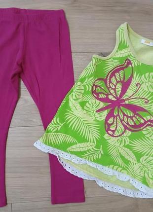 Цена за набор! качественный комплект одежды для девочки 3-4р/ лосины с майочкой