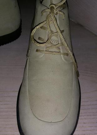 Нубуковые бежевые ботинки ecco размер 37 ( 23,7 см).9 фото