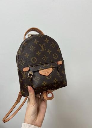 Рюкзак жіночий коричневий маленький louis vuitton palm springs mini brown/camel (арт: 01163)3 фото