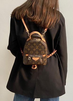 Рюкзак жіночий коричневий маленький louis vuitton palm springs mini brown/camel (арт: 01163)8 фото