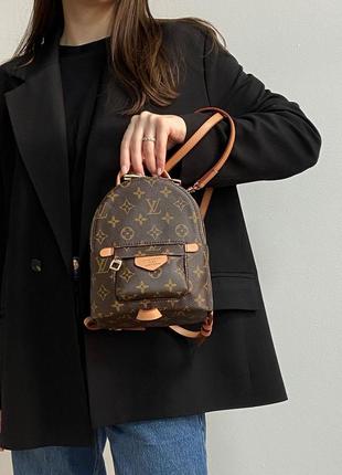 Рюкзак жіночий коричневий маленький louis vuitton palm springs mini brown/camel (арт: 01163)1 фото