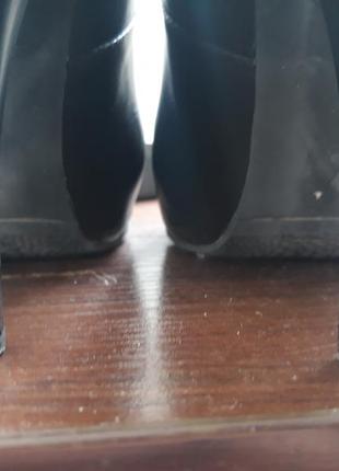Кожаные женские туфли на каблуке5 фото
