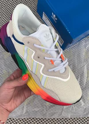Adidas 🌈 ozweego 🆕 женские кроссовки адидас озвиго 🆕 бежевые/разноцветные