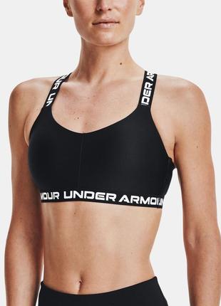 Спортивний чорний топ з монограмними резинками under armour 🛍️1+1=3🛍️3 фото