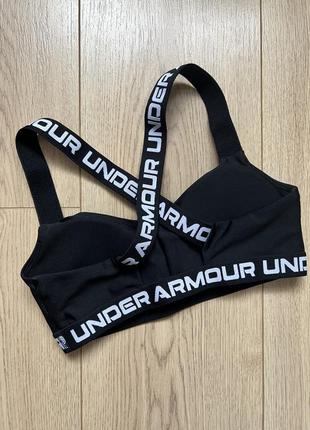 Спортивний чорний топ з монограмними резинками under armour 🛍️1+1=3🛍️6 фото