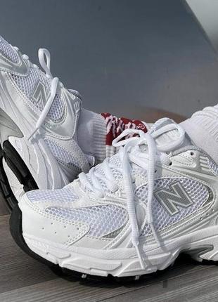 Біло-сірі нью беланс 530 унісекс new balance 530 silver white 36