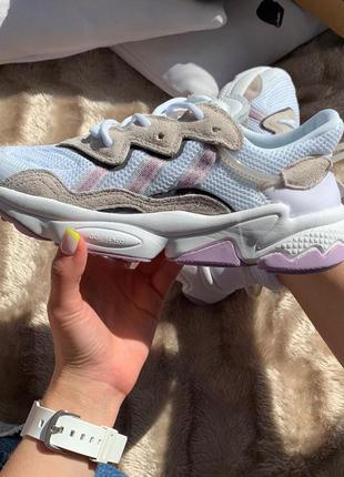 Adidas ozweego 🆕 жіночі кросівки адідас озвиго 🆕 білі/бузкові
