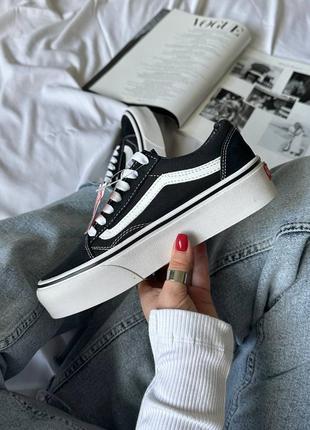 Vans old skool black/white platform