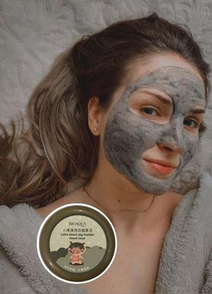 Маска для обличчя bioaqua little black ping bubble mask mud глиняно-бульбашкова 100 мл5 фото