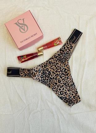 Хлопковые леопардовые трусики стринги victoria’s secret оригинал белье виктория сикрет новая коллекция