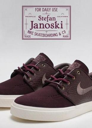 Кожаные кроссовки nike zoom stefan janoski obsidian1 фото