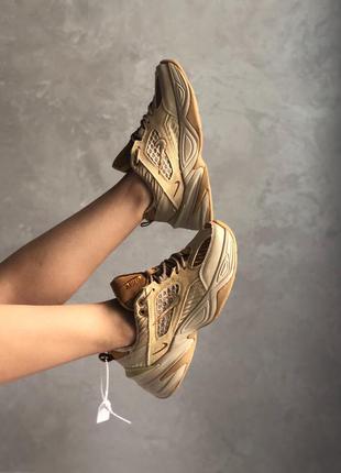 Nike m2k tekno linen & wheat & ale brown 🆕 женские кроссовки найк текно 🆕 коричневые2 фото
