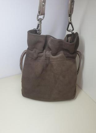 Брендовая сумка мешок шаейцарского бренда navyboot натуральная замша