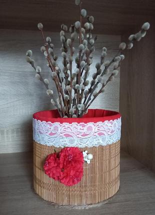 🧡органайзер корзина з кришкою бамбук джут плетена сувенір декор подарунок9 фото