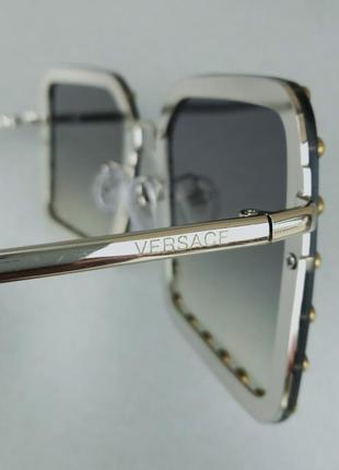 Versace очки женские солнцезащитные большие модные зеркальные бензин с градиентом9 фото