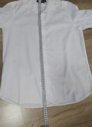 Белая прямая хлопковая оверсайз-рубашка с мужского плеча7 фото