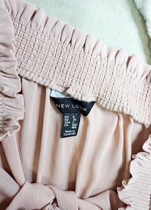 Свободная розовая блуза с открытыми плечами5 фото