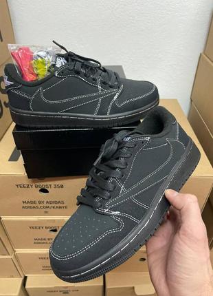 Nike air jordan 1 low og “travis scott” black кроссовки найр джордан лопасти тревис скот