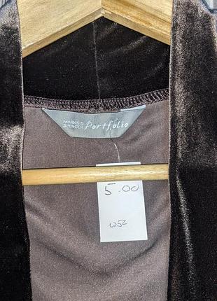 Серо-коричневый тонкий велюровый жакет marks&spencer #26795 фото