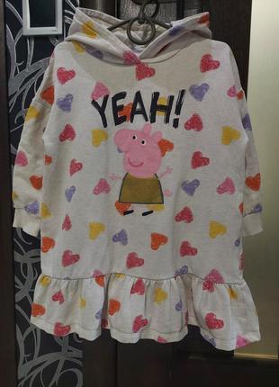 Платье, туника на флисе со свинкой пеппой peppa pig от next 4-5 лет2 фото