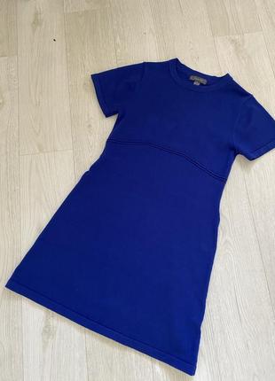 Роскошное теплое мини платье насыщенного синего цвета 💙 трикотажное платье р.м