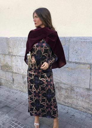 Zara платье женское миди с принтом1 фото