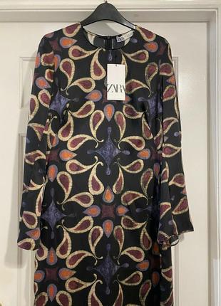 Zara сукня жіноча міді з принтом5 фото
