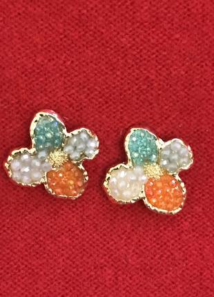 Серьги цветочки мармиладки новые