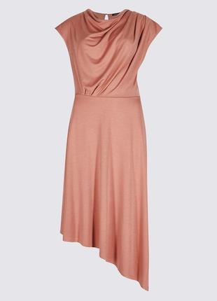 Асиметричне плаття / сукня «m&s», колір пудри1 фото