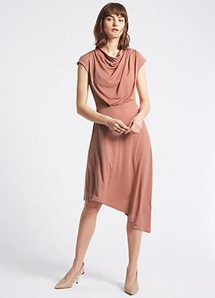 Асиметричне плаття / сукня «m&s», колір пудри2 фото