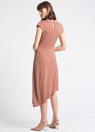 Асиметричне плаття / сукня «m&s», колір пудри3 фото