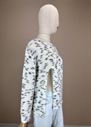 Zara светр з вирізом оверсайз в стилі монохром pinko шерсть вовна альпака нова колекція cos теплий кофта свитер6 фото