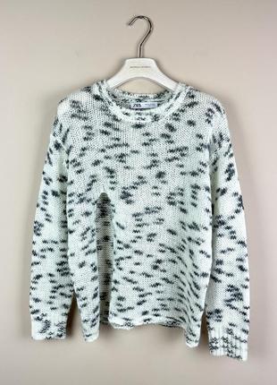 Zara светр з вирізом оверсайз в стилі монохром pinko шерсть вовна альпака нова колекція cos теплий кофта свитер3 фото