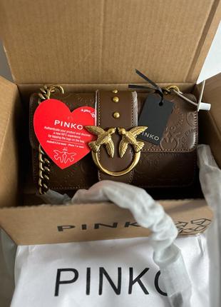 Жіноча сумка pinko premium коричнева / чорна / рожева