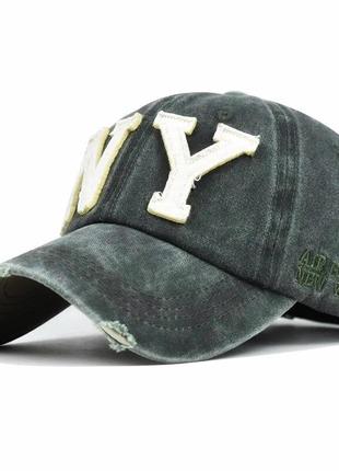 Кепка бейсболка ny air force (new york, нью-йорк) с изогнутым козырьком серая, унисекс wuke one size
